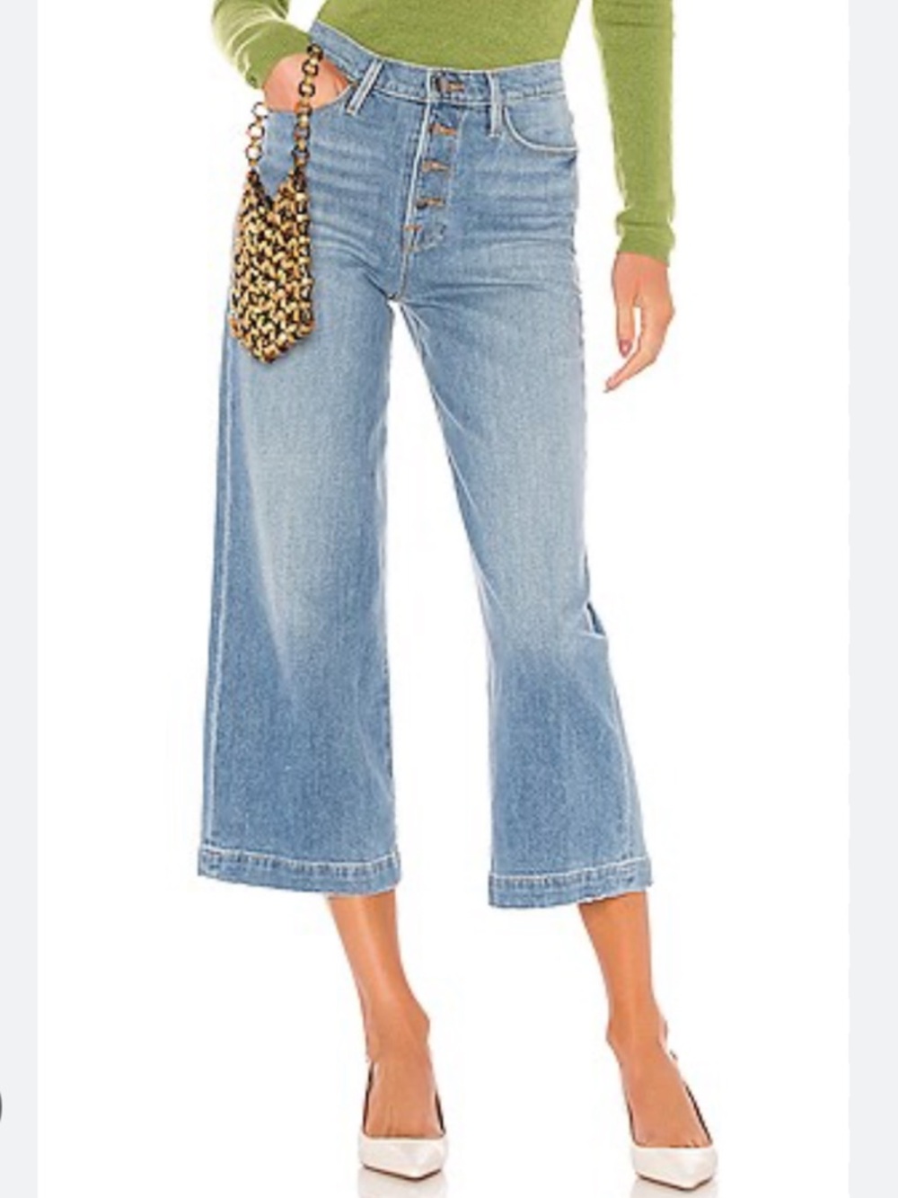 Frame Ali Wide Leg Crop Light Wash Jeans Size 26 in colour Yorkshire AWCEB415